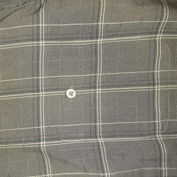 Men's Haggar Premium Luxury Microfiber Long Sleeve Shirt XXL Green Striped - Picture 7 of 9